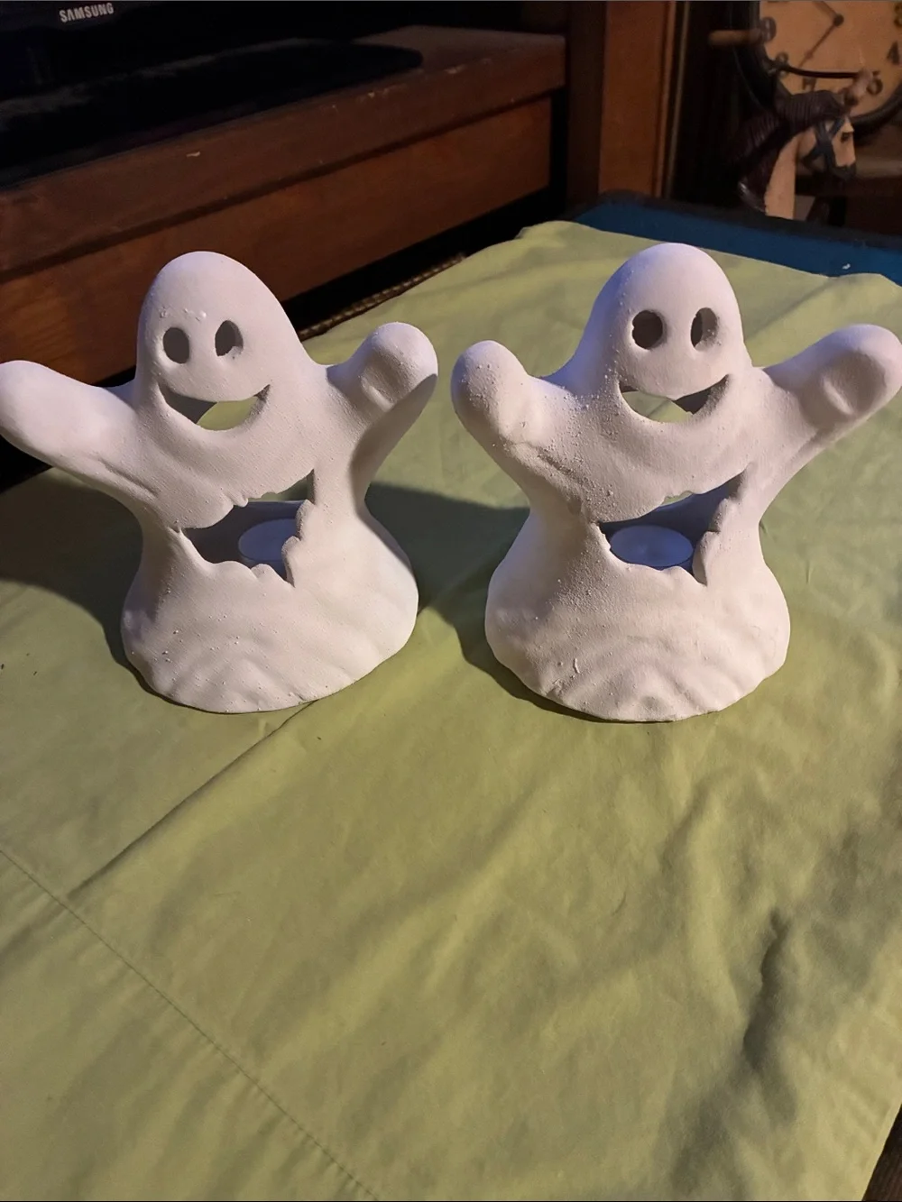 White Spooky Ghosts - set of 2, They Have Tea Candles in them